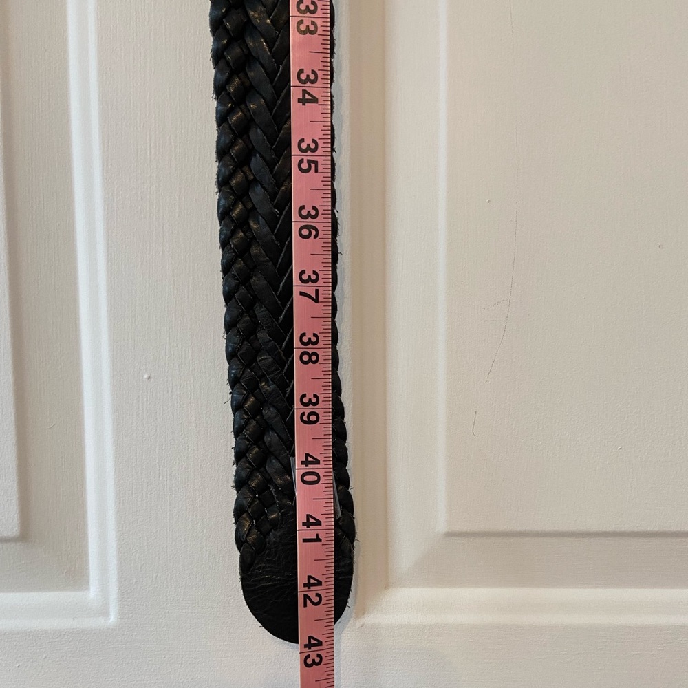 Belt- Braided Leather Black Belt - Picture 7 of 7